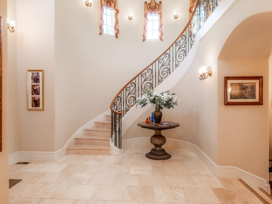 Foyer and curved stair