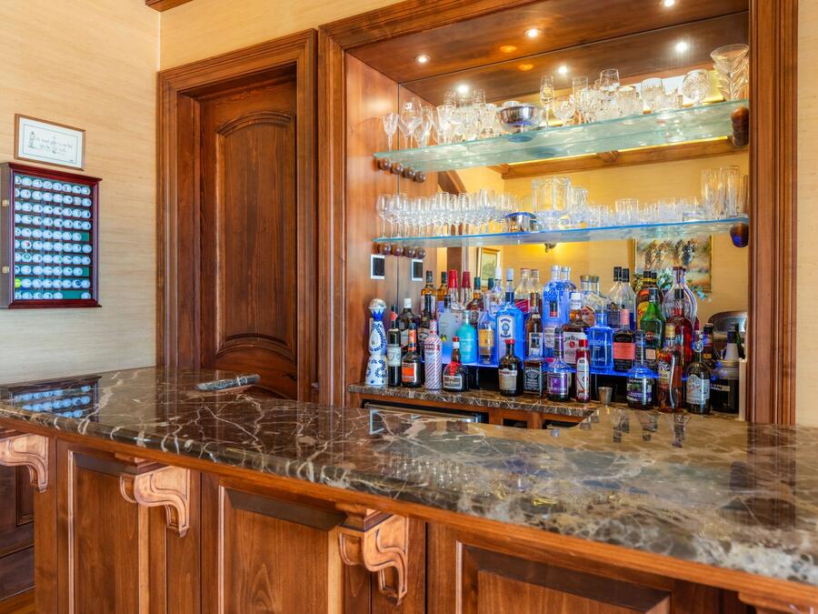 Backlit bar shelving